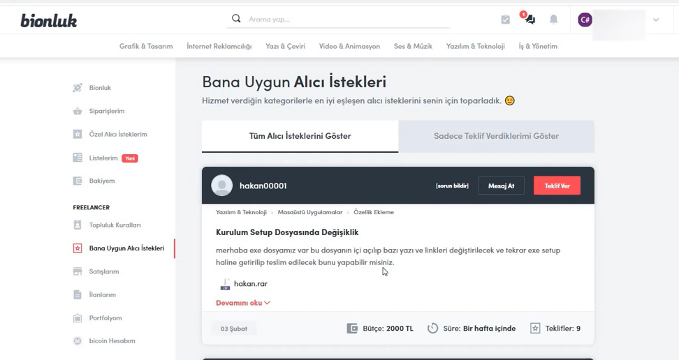 1-Hakan Yiğit Bionluk üzerinden programımızı kırdırma ilanı açıyor