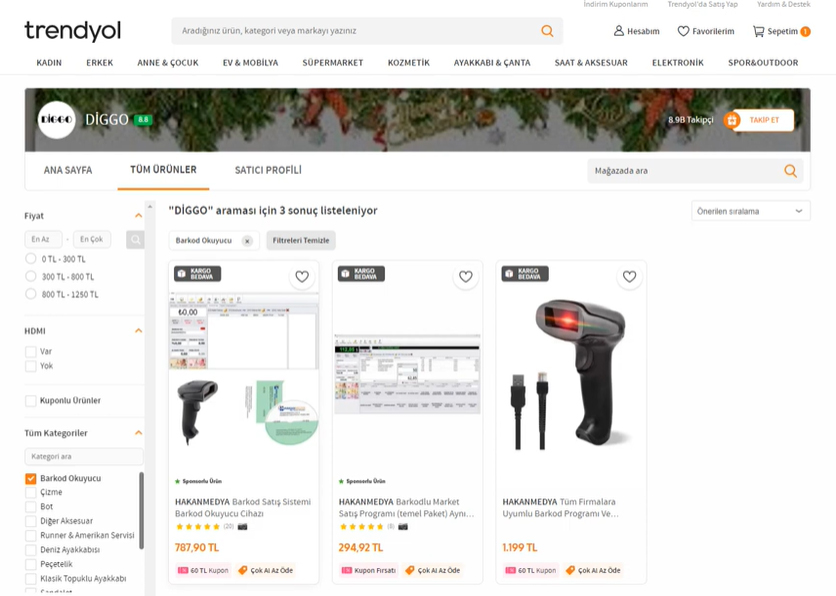 Diggo satıcı programımızın satışından aldığı resimli yorumlarda Ak Shop başlıklarını görebilirsiniz